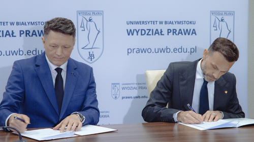 Podpisane porozumienie pomiędzy Wojewodą Podlaskim, dr. Jackiem Brzozowskim, a Wydziałem Prawa Uniwersytetu w Białymstoku